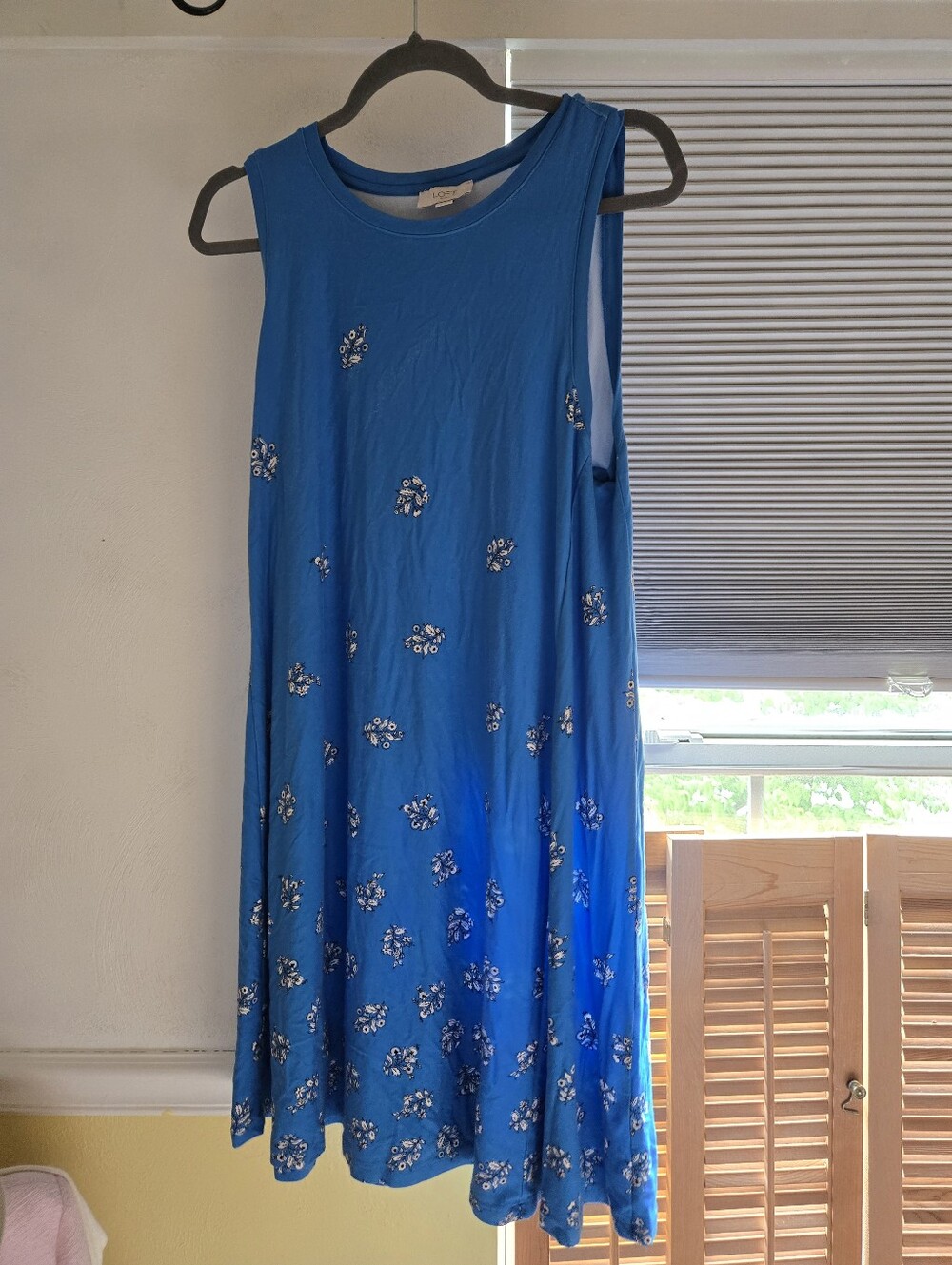 LOFT Bright Blue Crewneck Dress